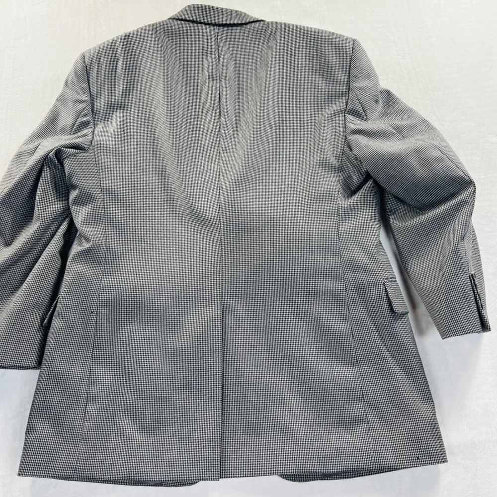 Jos. A. Bank Signature Collection 100% Wool Houndstooth Blazer Grey 44R Gordon